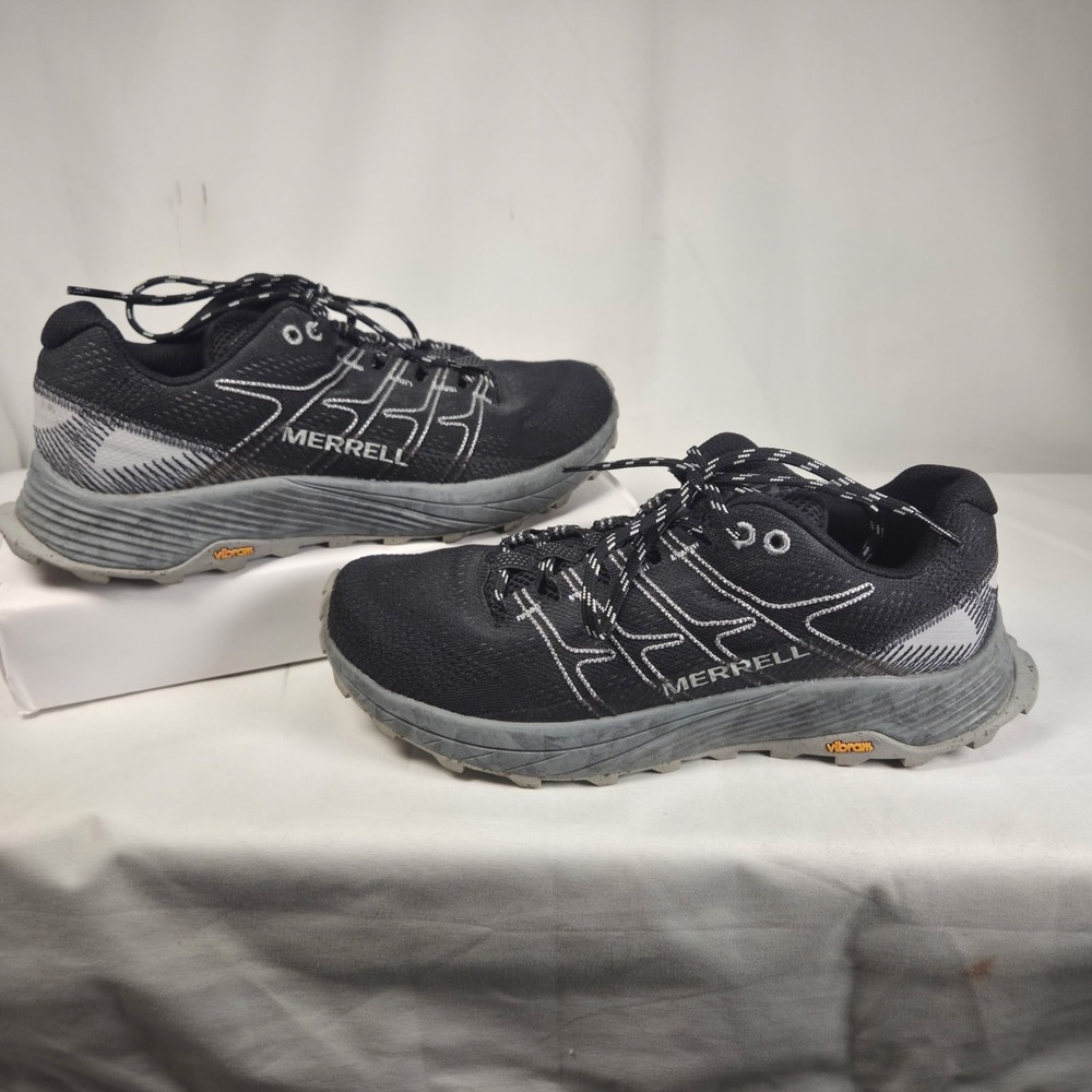 Merrell Moab Flight Hiking Shoes Sneakers Black Grey Womens US Size 8 Vibram